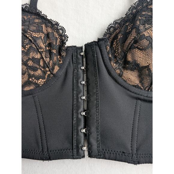 Garage Size XS Women's Black Corset Lace Bra Top Goth Whimsygoth Romantic Vamp - Picture 4 of 9